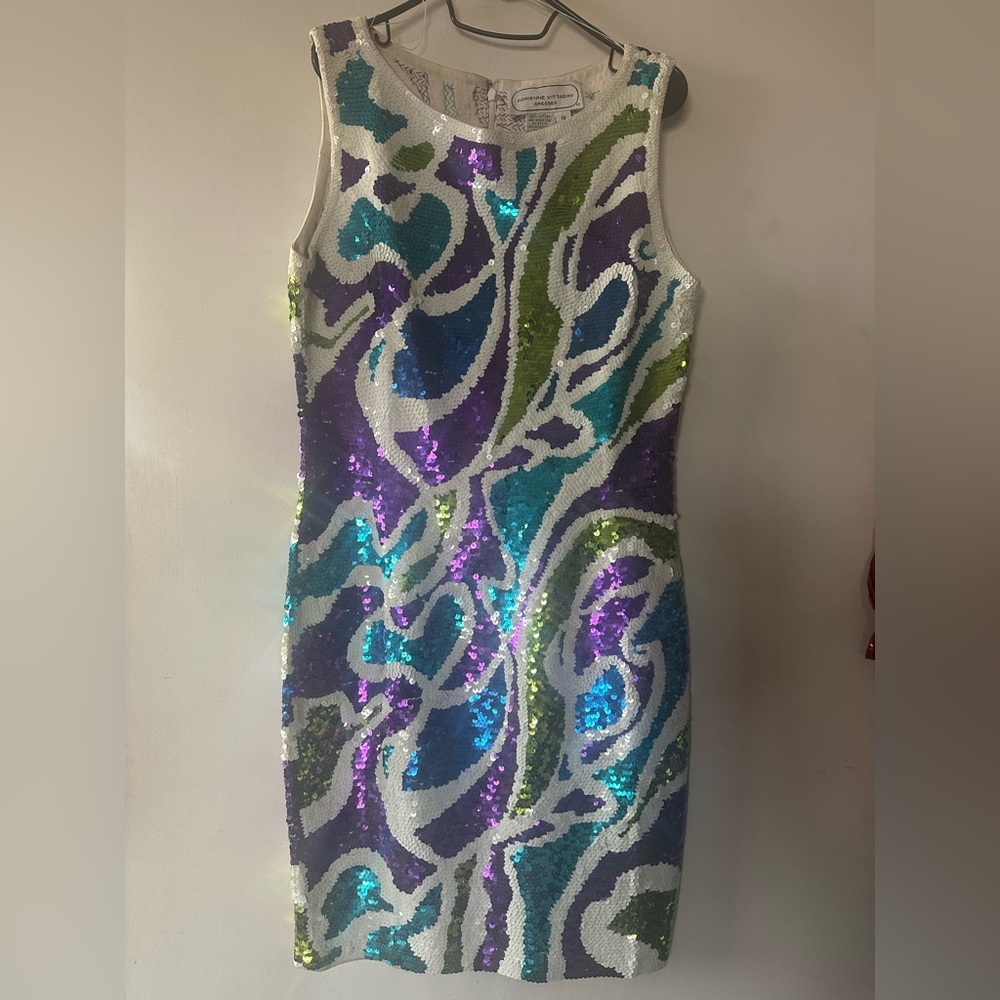 Adrienne Vittadini Vintage Sequin DRESS Size 10